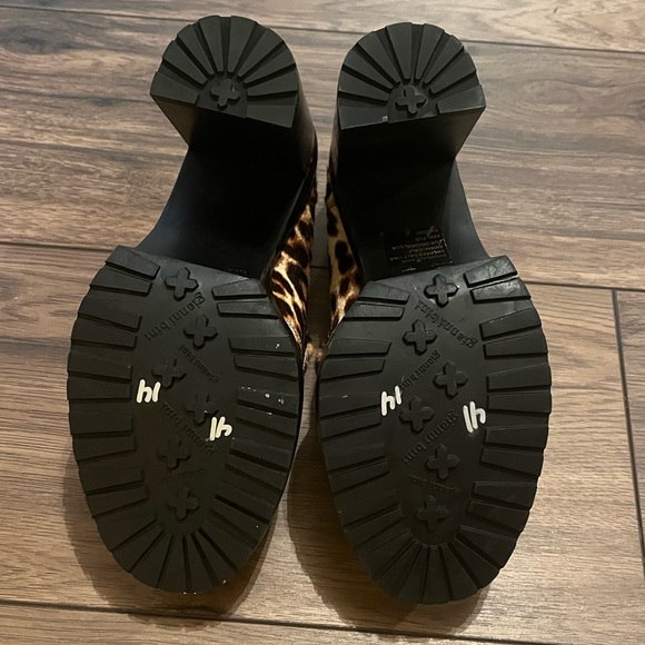 New Gianni Bini Leopard Faux Calf Hair Lug Sole Chunky Block Platform Heel Shoes - Picture 10 of 10